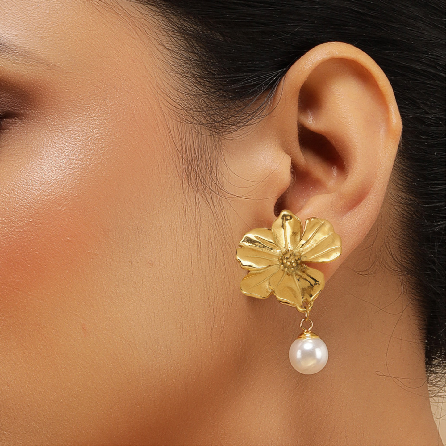 Gilded Bloom 18K Gold Plated Earrings