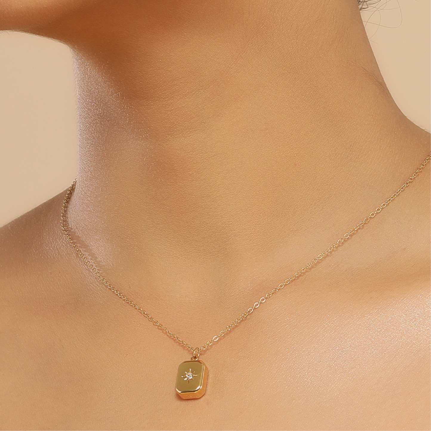 Modern Mosaic 18K Gold Plated Necklace