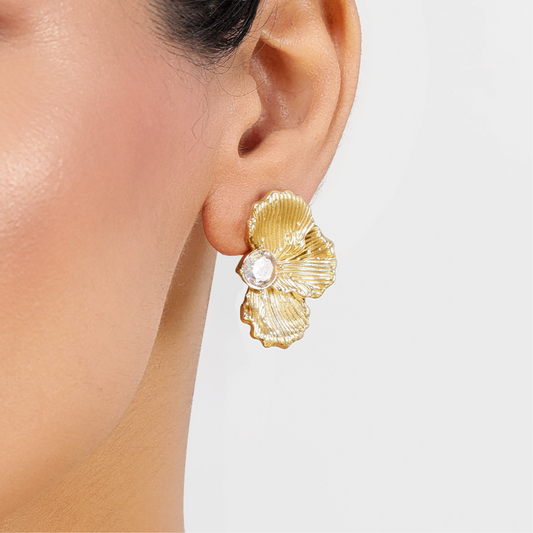 Golden Petal 18K Gold Plated Earrings