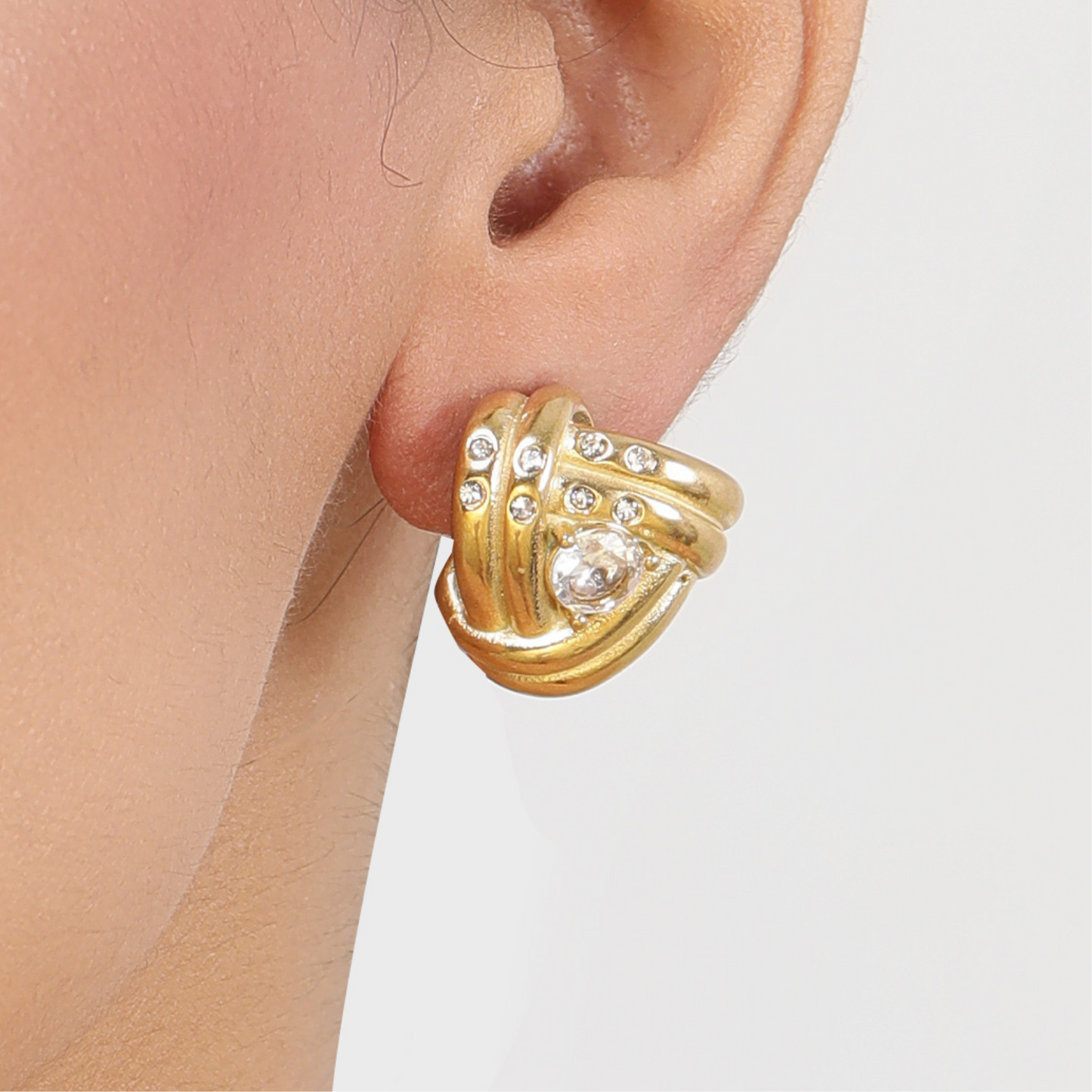 Sun-Kissed Twirl 18K Gold Plated Earrings