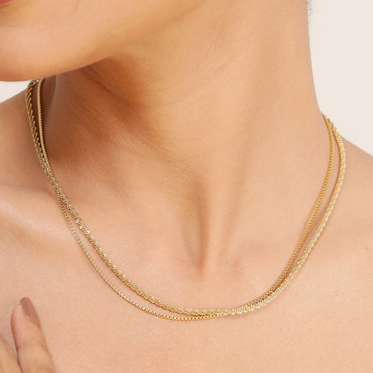 Dual Chain 18K Gold Plated Necklace