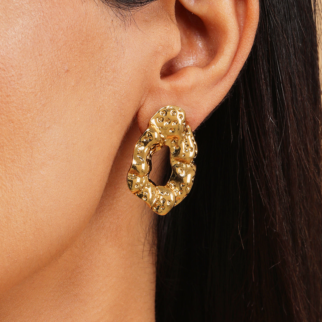 Aura Pin 18K Gold Plated Earrings