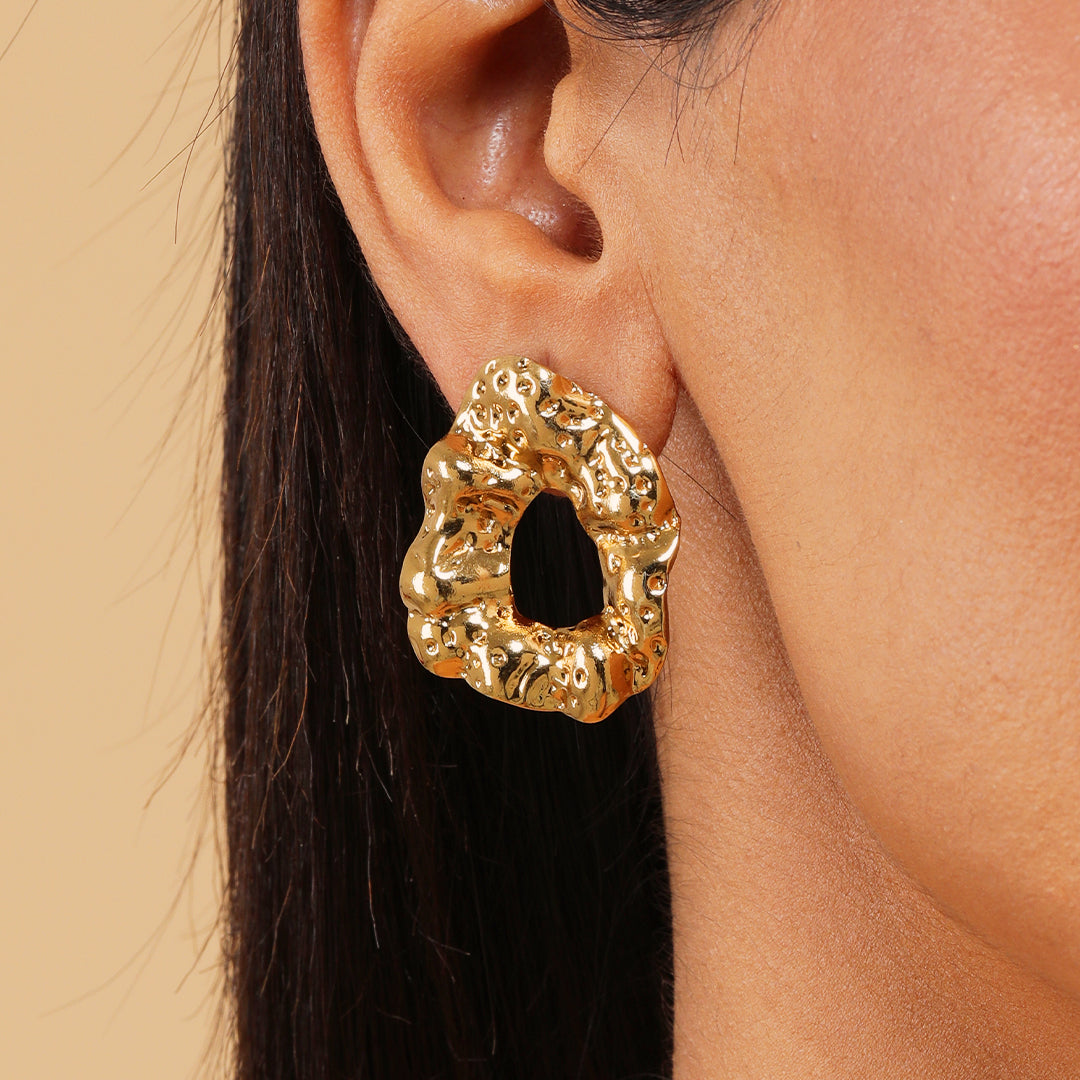 Aura Pin 18K Gold Plated Earrings