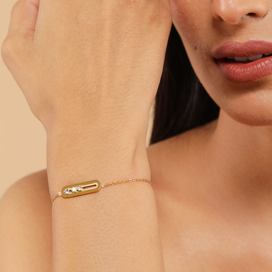 Three Tier 18K Gold Plated Bracelet