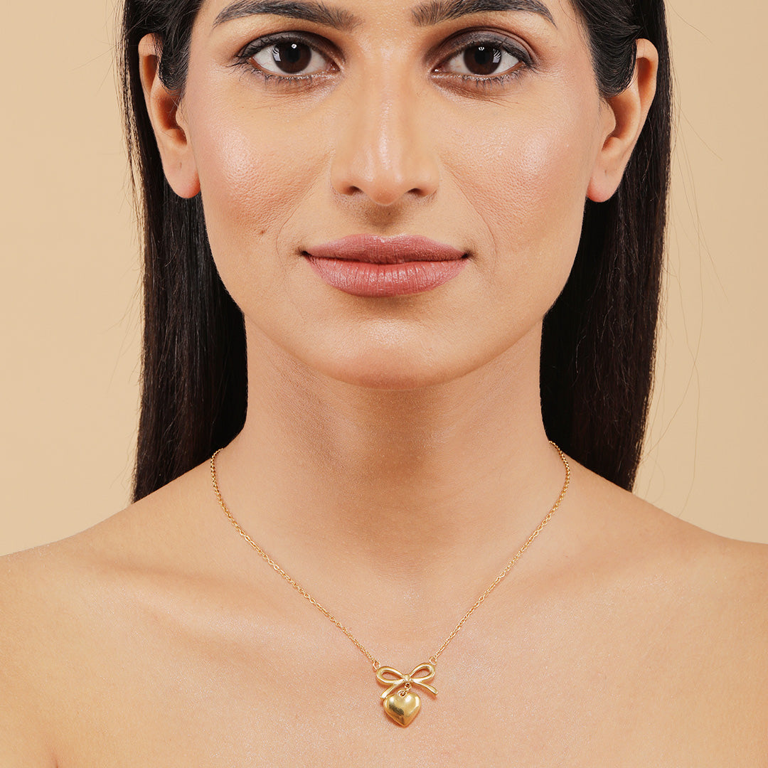 Cross & Knot 18K Gold Plated Necklace