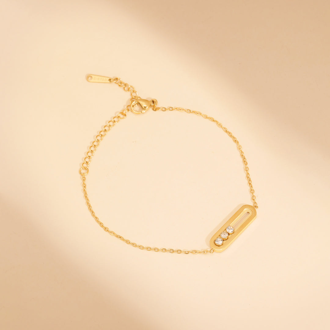 Three Tier 18K Gold Plated Bracelet