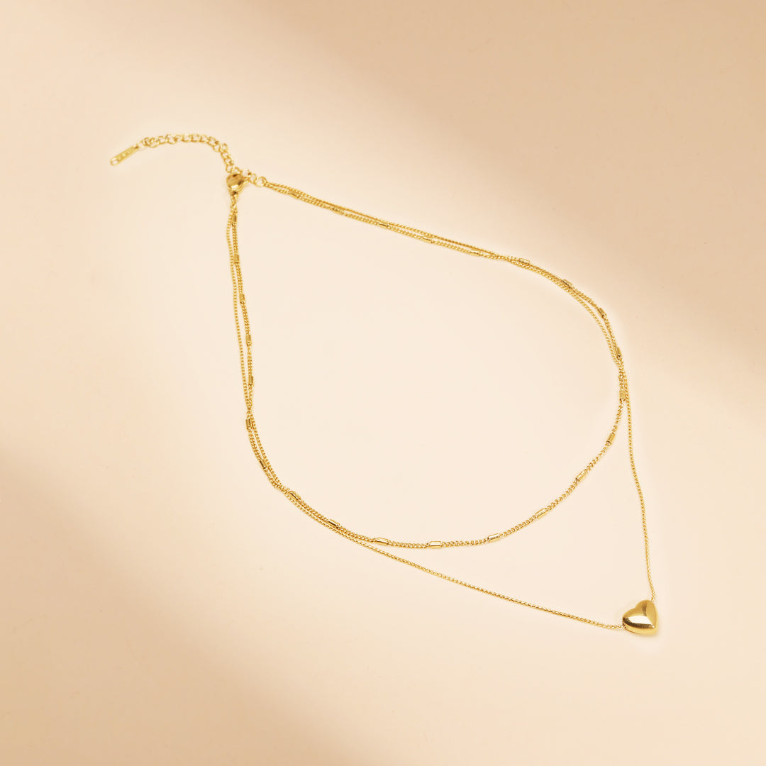 Hearty Halo 18K Gold Plated Necklace