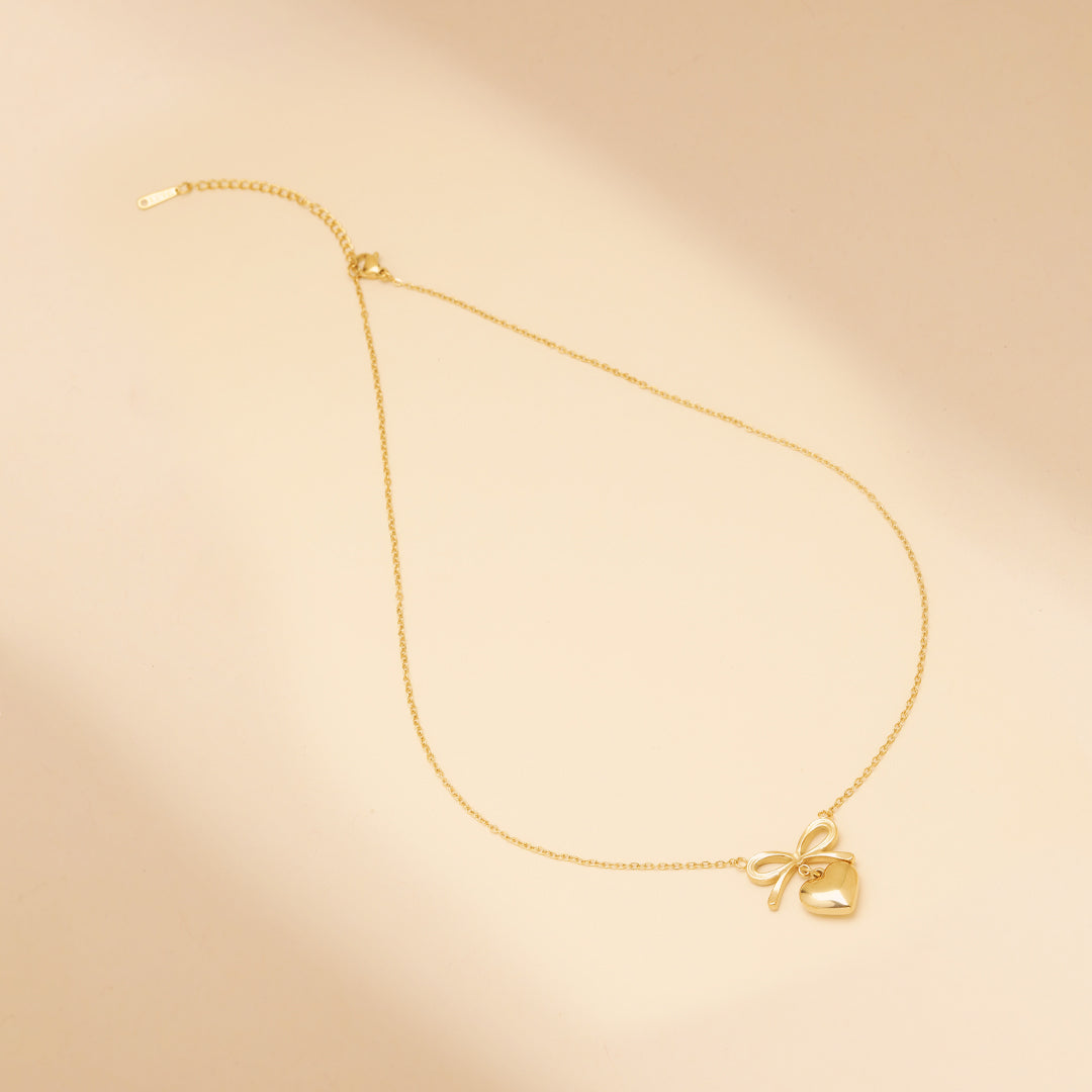 Cross & Knot 18K Gold Plated Necklace