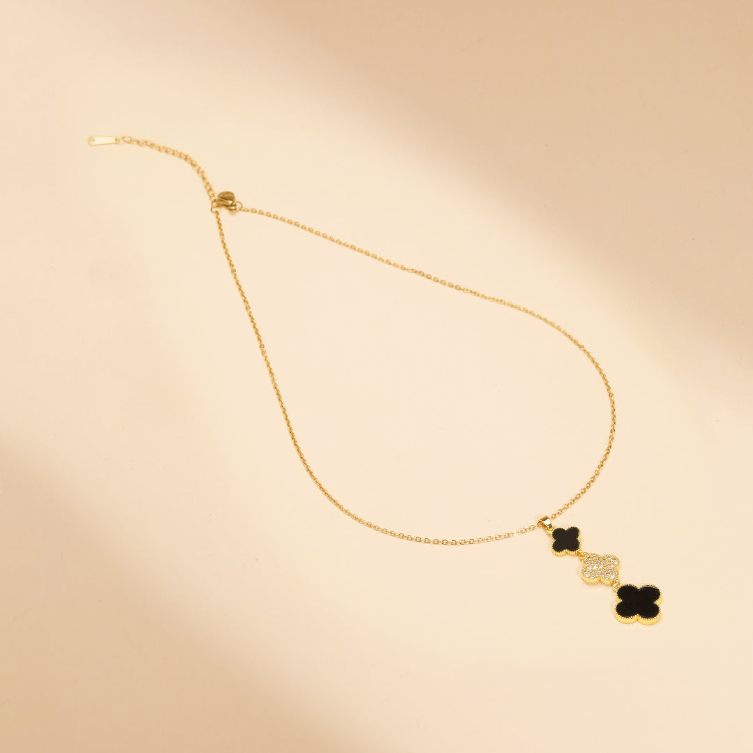 Three Charms 18K Gold Plated Necklace