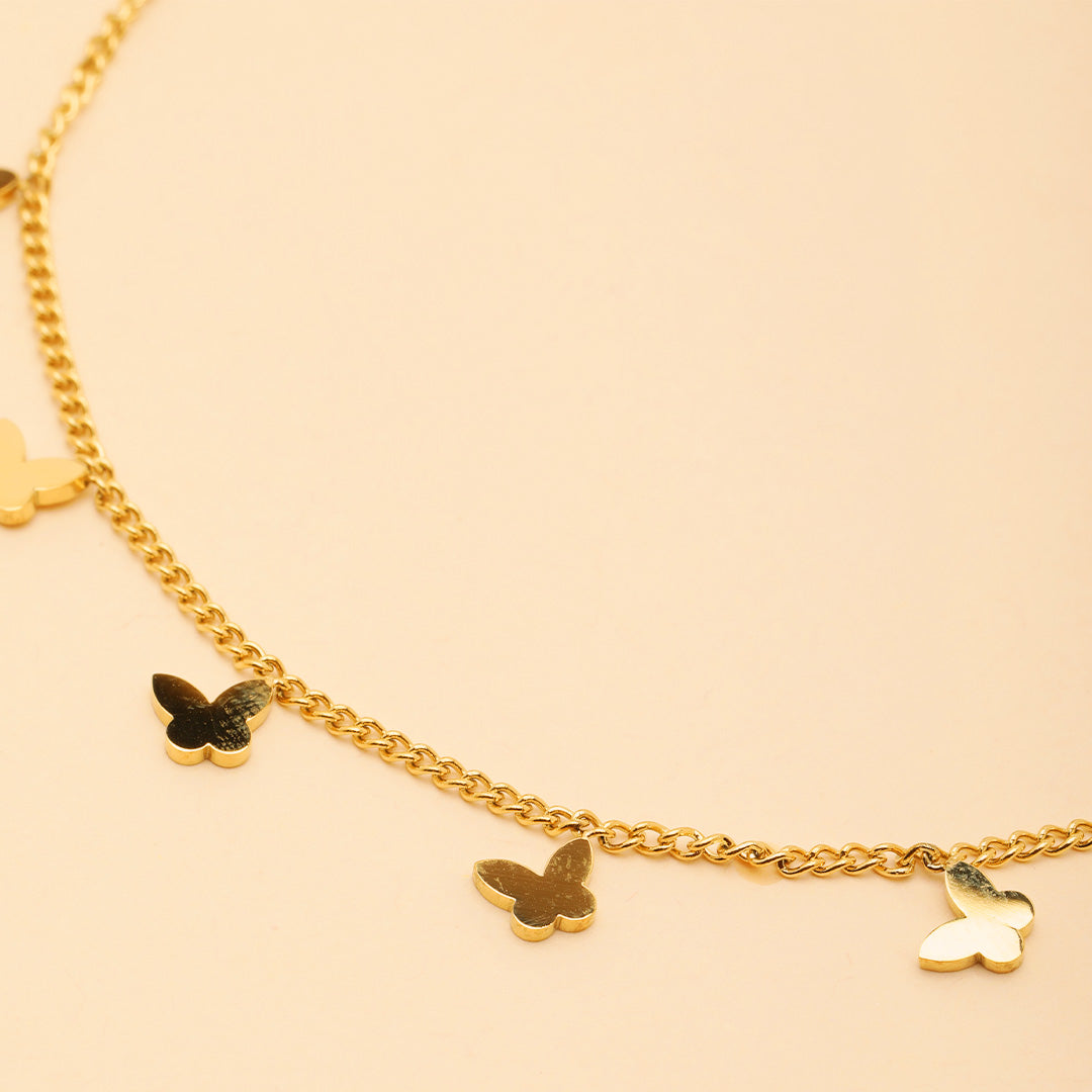 Butterfly Charm 18K Gold Plated Bracelet