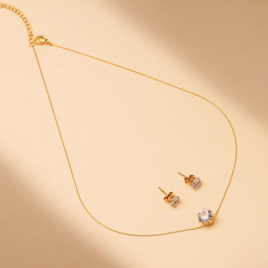 Dainty Diamond  18K Gold Plated Set