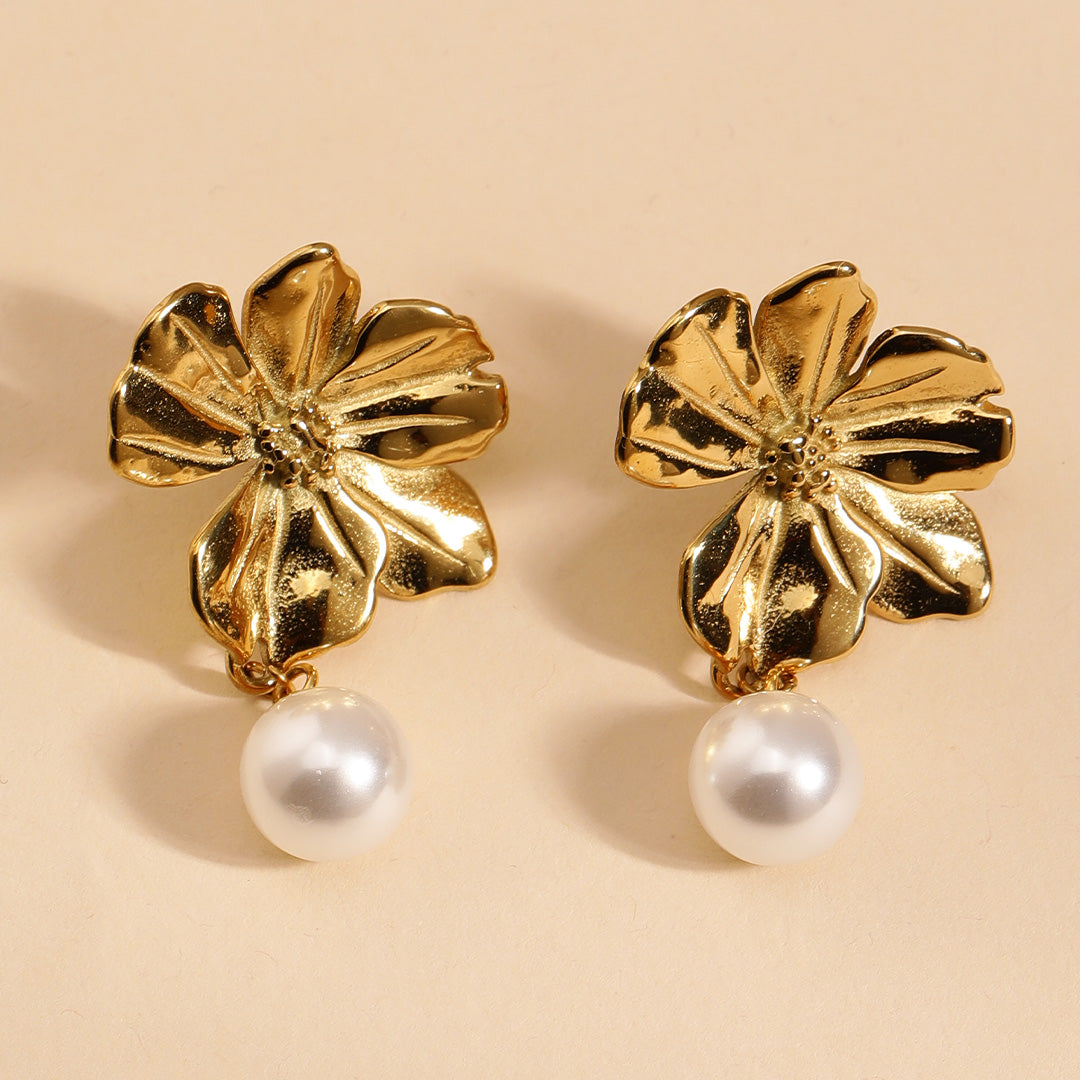 Gilded Bloom 18K Gold Plated Earrings