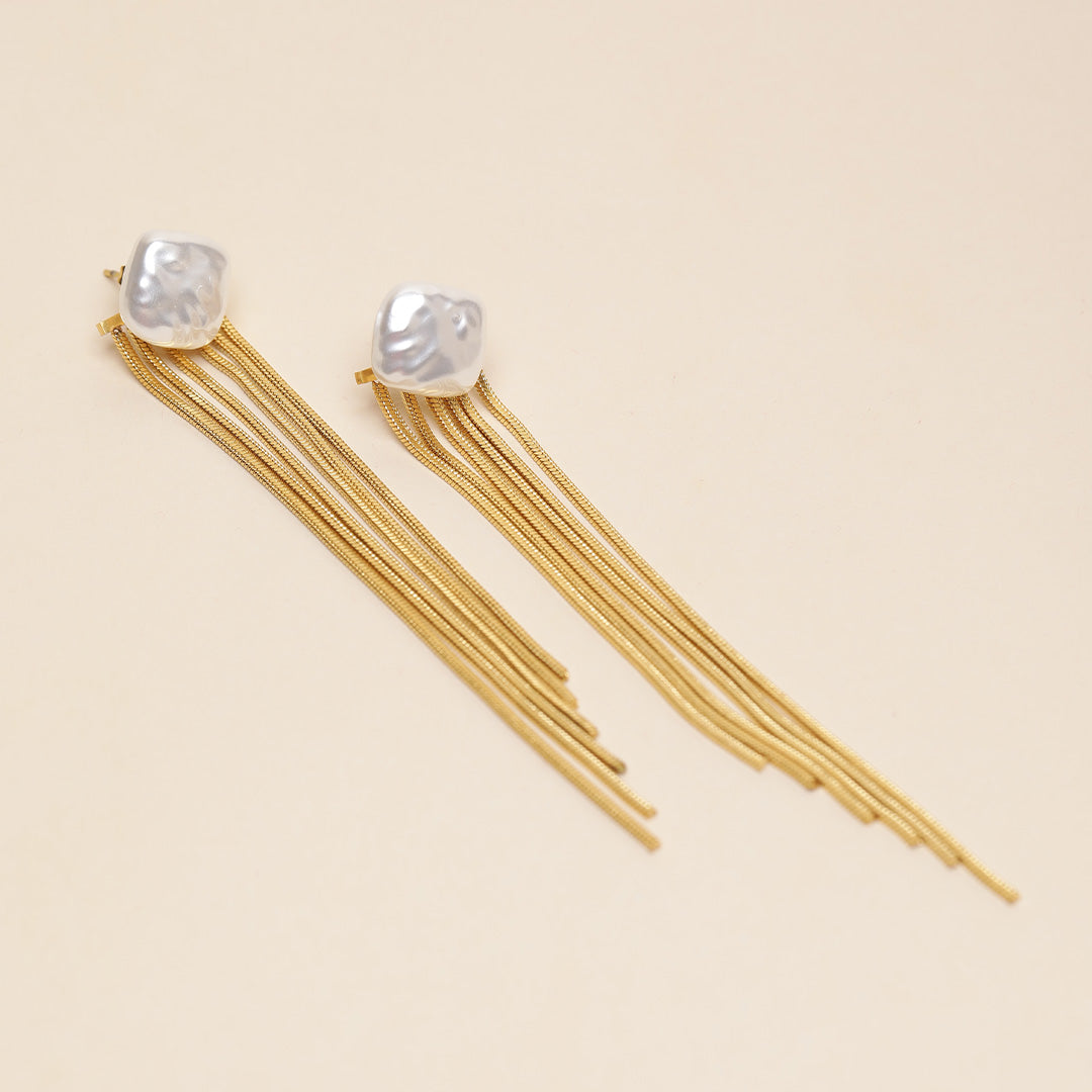 Regal Tassels 18K Gold Plated Earrings