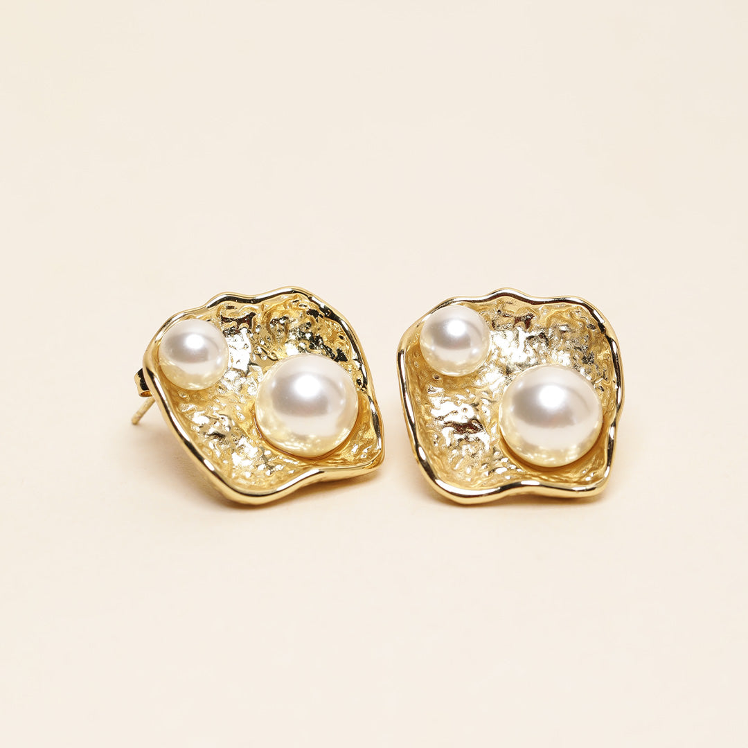 Pearl Studs  18K Gold Plated Earrings