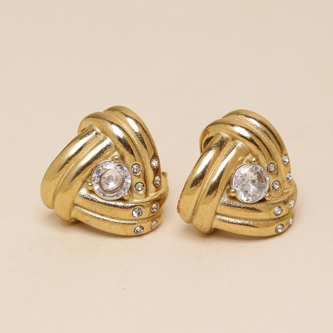 Sun-Kissed Twirl 18K Gold Plated Earrings