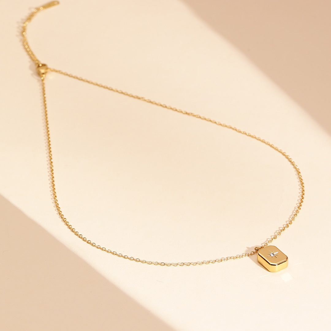 Modern Mosaic 18K Gold Plated Necklace