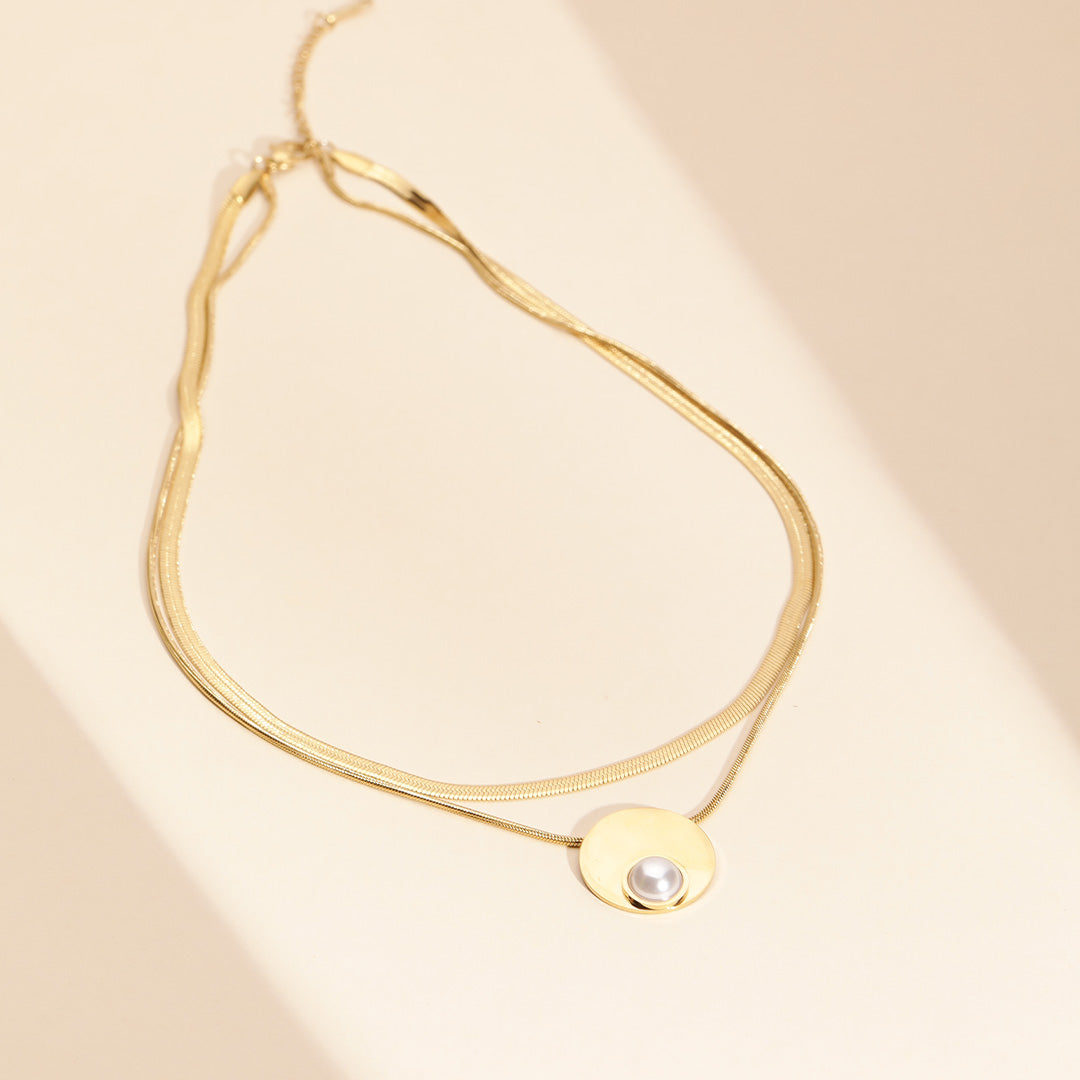 Pearlescent 18K Gold Plated Necklace