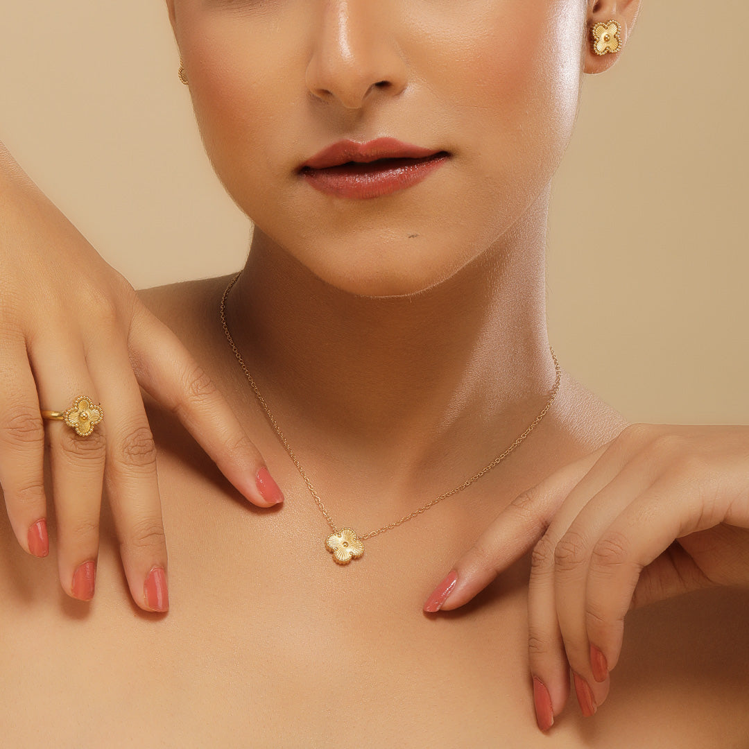 Sunlit Splendor 18K Gold Plated Jewellery Set