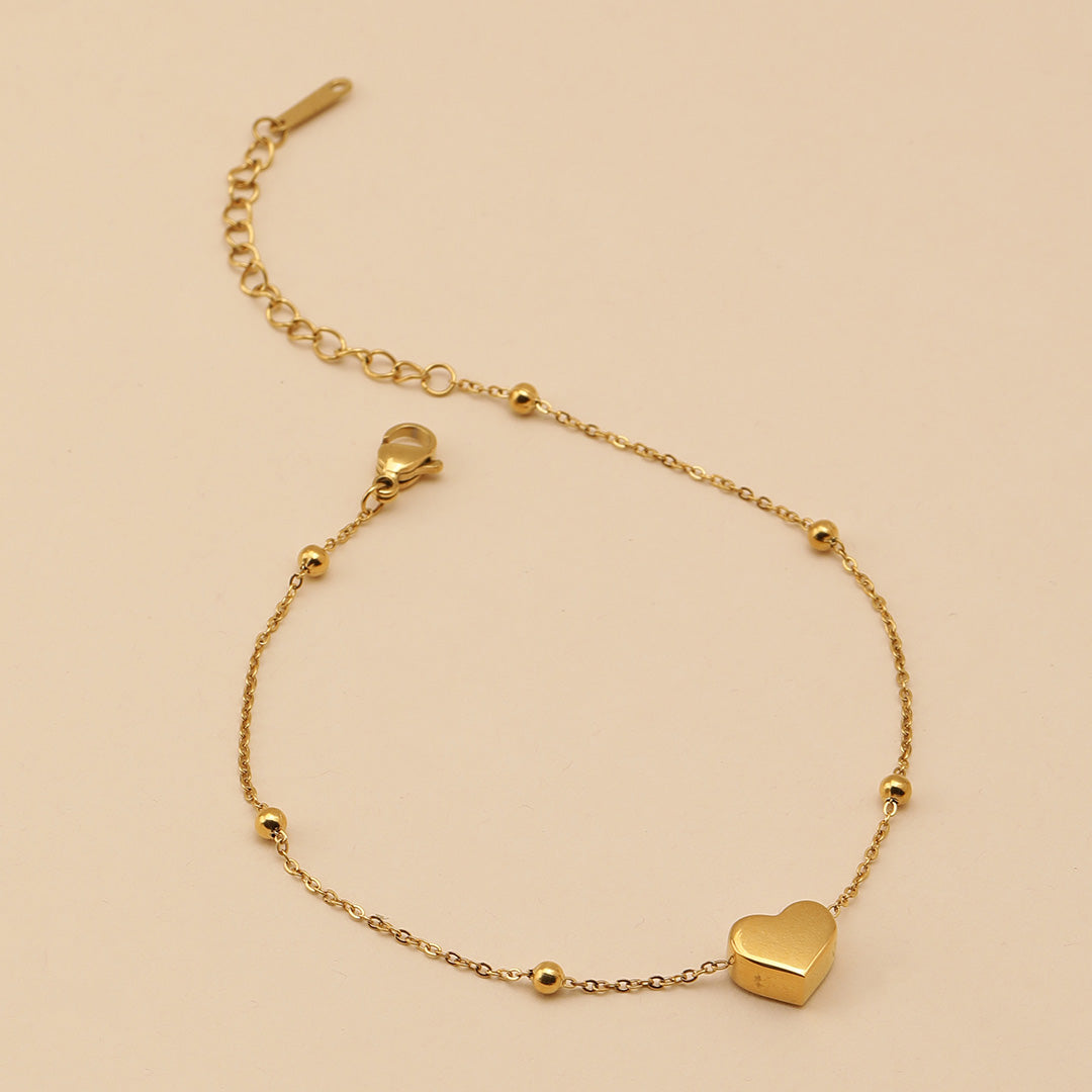 Cupid's Heart String 18K Gold Plated Bracelet