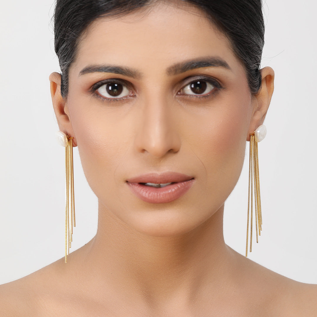 Regal Tassels 18K Gold Plated Earrings