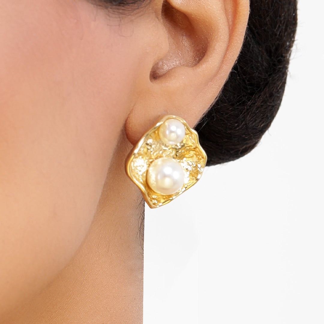 Pearl Studs  18K Gold Plated Earrings