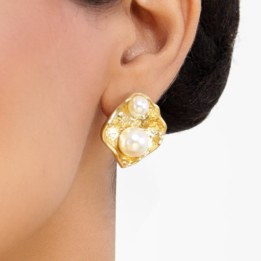 Pearl Studs  18K Gold Plated Earrings