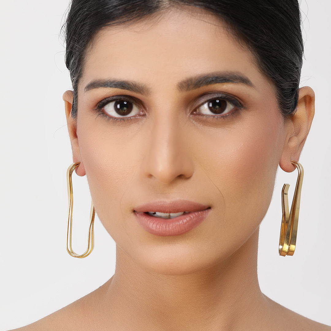 Long Chain 18K Gold Plated Earrings