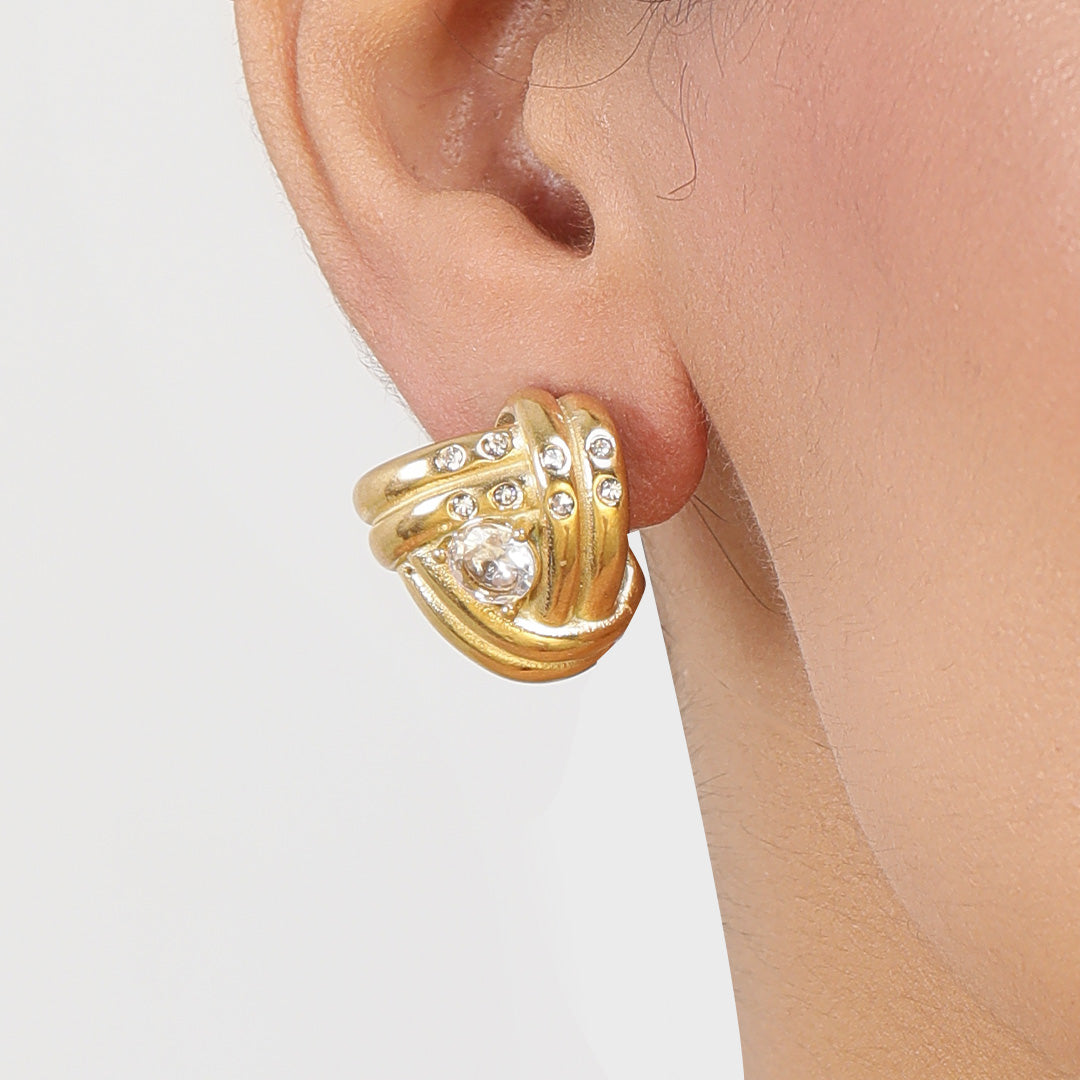 Sun-Kissed Twirl 18K Gold Plated Earrings