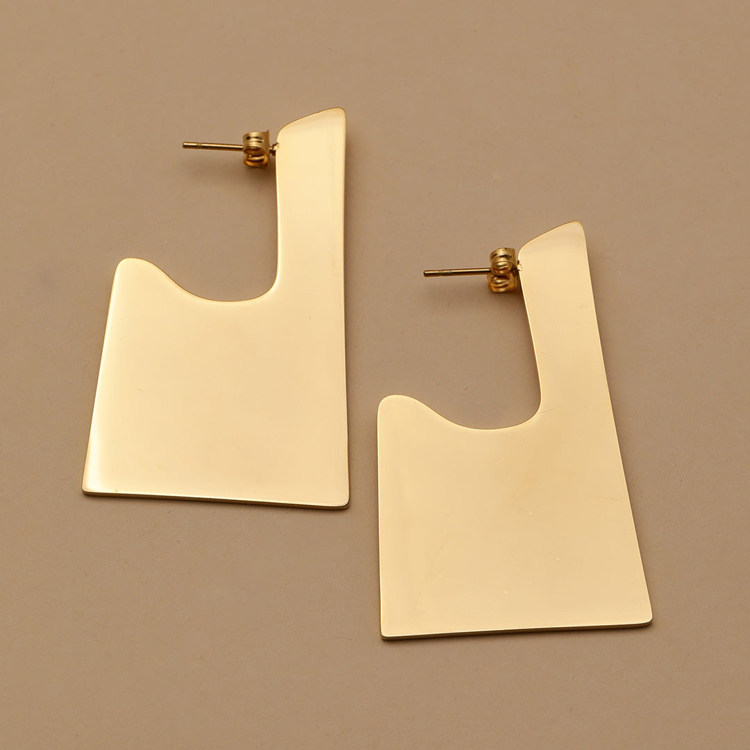 Abstract Halo  18K Gold Plated Earrings