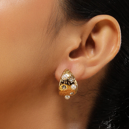 Cosmic Enigma  18K Gold Plated Earrings