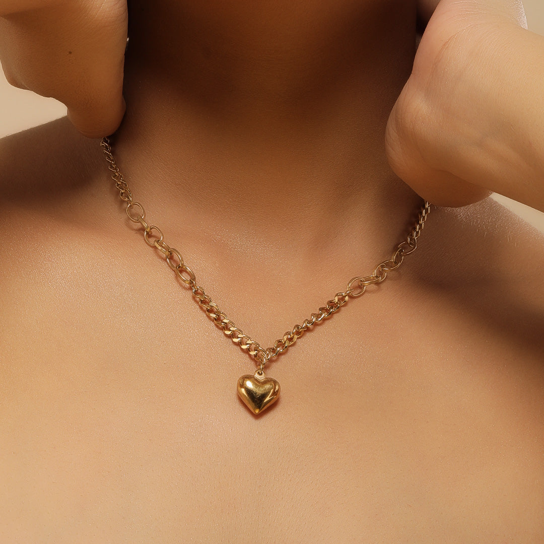 Heart Woven 18K Gold Plated Necklace