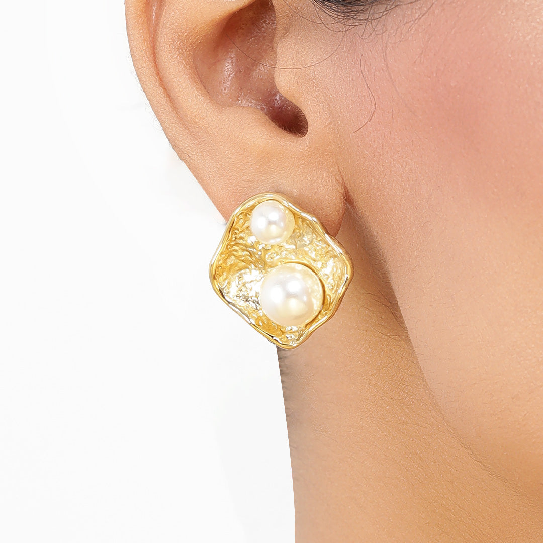 Pearl Studs  18K Gold Plated Earrings