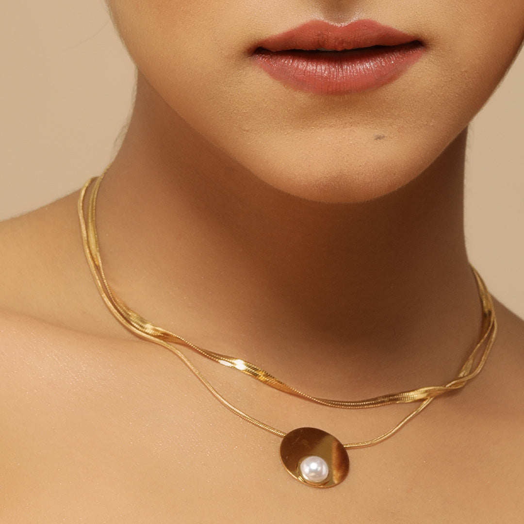 Pearlescent 18K Gold Plated Necklace