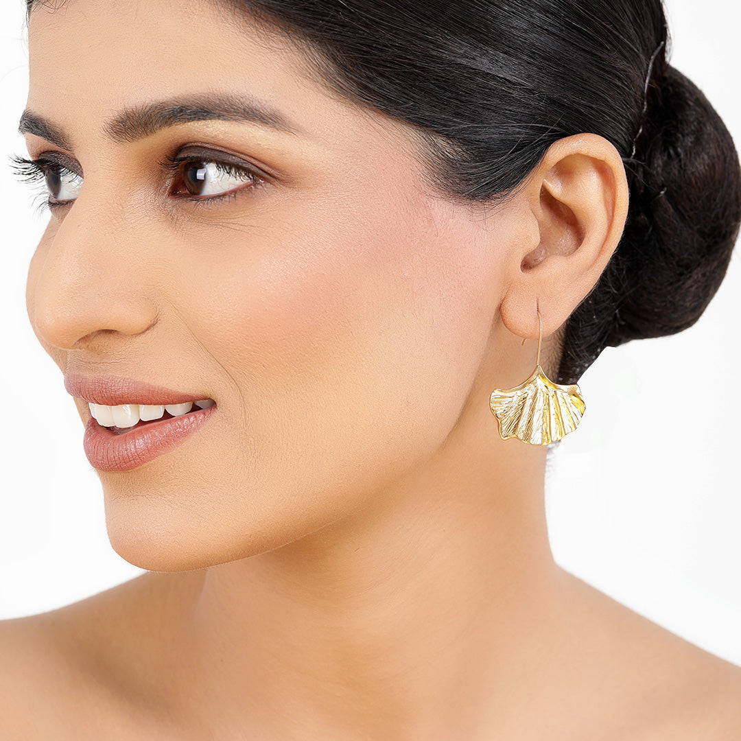 Gilded Leaf 18K Gold Plated Earrings