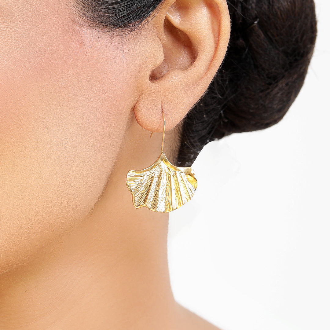 Gilded Leaf 18K Gold Plated Earrings