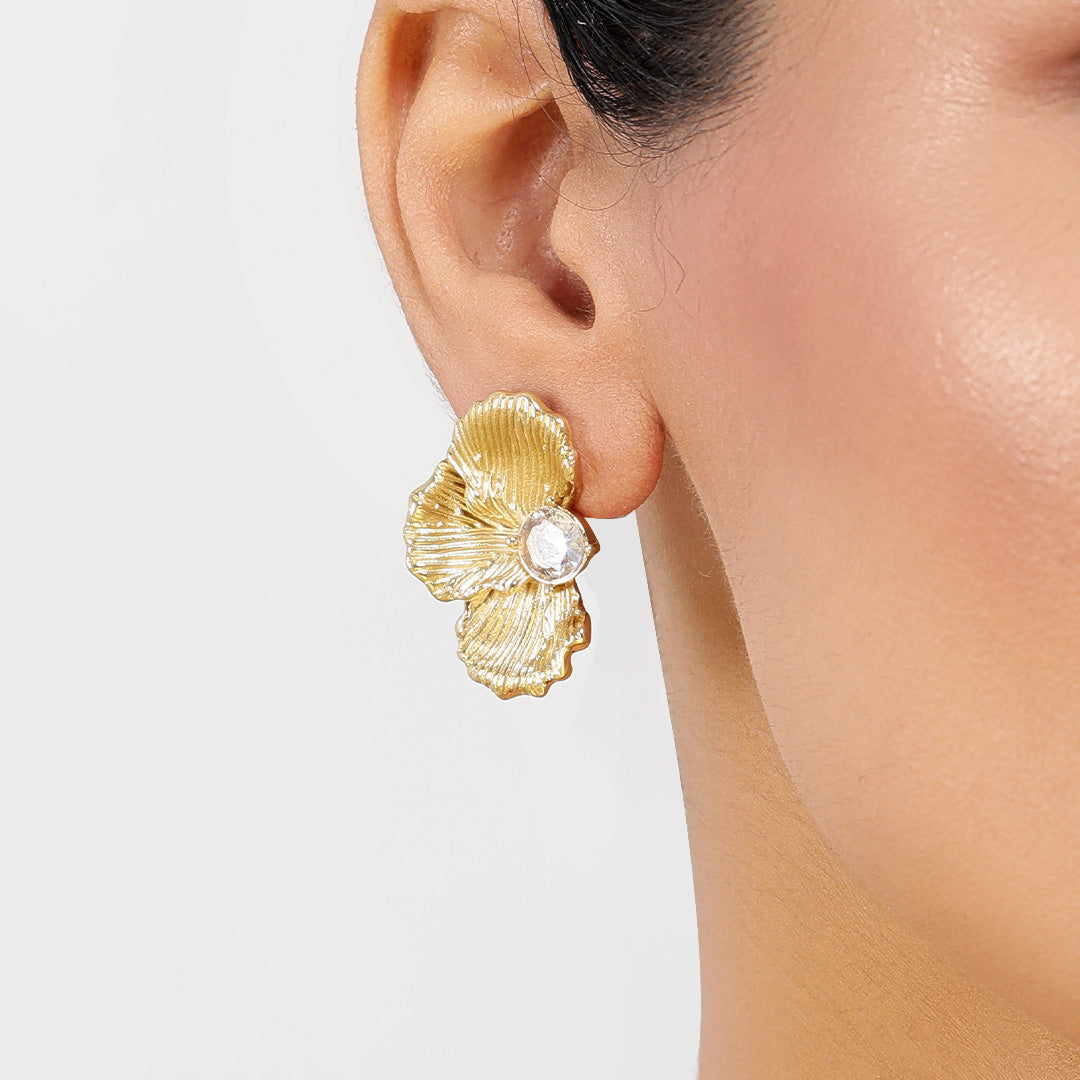 Golden Petal 18K Gold Plated Earrings