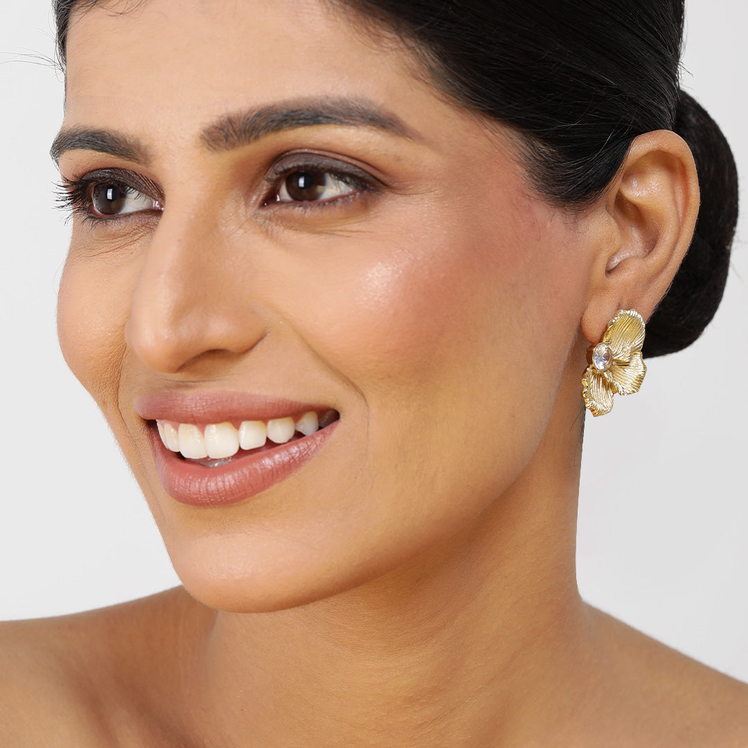 Golden Petal 18K Gold Plated Earrings